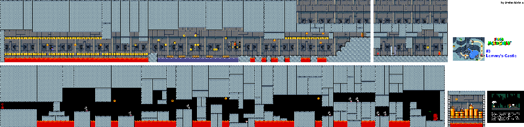 Thumbnail for a map of Vanilla Dome #3 Lemmy's Castle for the SNES game Super Mario World.