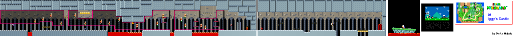Thumbnail for a map of Yoshi's Island #1 Iggy's Castle for the SNES game Super Mario World.