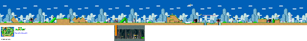 Thumbnail for a map of Yoshi's Island 1 for the SNES game Super Mario World.