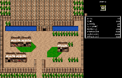 Thumbnail for a map of Arcadia Town (J) for the SNES game Super Ninja Boy.