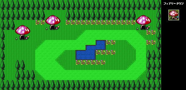 Thumbnail for a map of Fairy Town (J) for the SNES game Super Ninja Boy.
