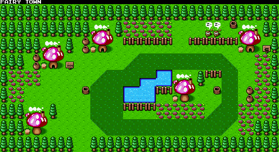Thumbnail for a map of Fairy Town for the SNES game Super Ninja Boy.