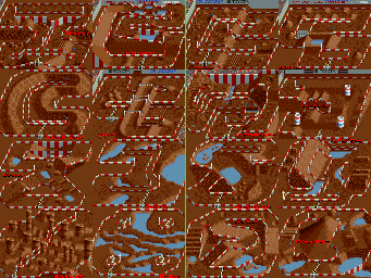 Thumbnail for a map of Racing Tracks for the SNES game Super Off Road.