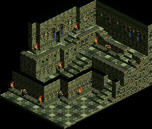Thumbnail for a map of Banisha Castle Interior for the SNES game Tactics Ogre: Let Us Cling Together.