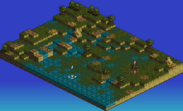 Thumbnail for a map of Bordo Lakeside for the SNES game Tactics Ogre: Let Us Cling Together.