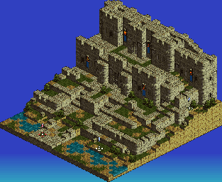 Thumbnail for a map of Fiduc Castle Entrance (West) for the SNES game Tactics Ogre: Let Us Cling Together.