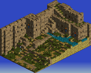 Thumbnail for a map of Heigm Castle Front Courtyard for the SNES game Tactics Ogre: Let Us Cling Together.