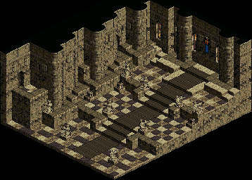 Thumbnail for a map of Heigm Castle Interior for the SNES game Tactics Ogre: Let Us Cling Together.