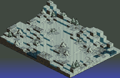 Thumbnail for a map of Madra Ice Field (Unmarked) for the SNES game Tactics Ogre: Let Us Cling Together.