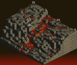 Thumbnail for a map of Wyoburi Volcano (Unmarked) for the SNES game Tactics Ogre: Let Us Cling Together.