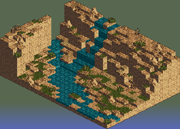 Thumbnail for a map of Yomlahaba Ravine (Unmarked) for the SNES game Tactics Ogre: Let Us Cling Together.