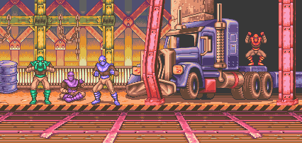 Thumbnail for a map of Metal Works for the SNES game Teenage Mutant Ninja Turtles: Tournament Fighters.