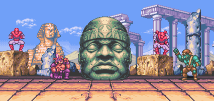 Thumbnail for a map of Mt. Olympus for the SNES game Teenage Mutant Ninja Turtles: Tournament Fighters.