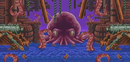 Thumbnail for a map of Pirate Ship for the SNES game Teenage Mutant Ninja Turtles: Tournament Fighters.