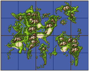 Thumbnail for a map of World (In-Game Map) for the SNES game Traverse: Starlight & Prairie.