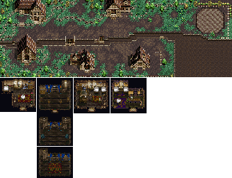 Thumbnail for a map of Rouen Village (Rebuilt) for the SNES game Treasure Hunter G.