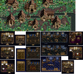 Thumbnail for a map of Rouen Village for the SNES game Treasure Hunter G.
