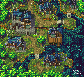 Thumbnail for a map of Lakeshore Village Astoria (After) for the SNES game Trials Of Mana.