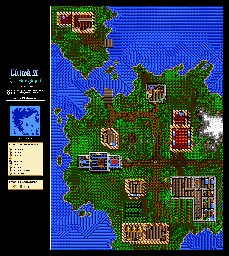 Thumbnail for a map of Britannia Skara Brae for the SNES game Ultima VI: The False Prophet.
