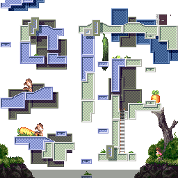 Thumbnail for a map of Field 38 for the SNES game Umihara Kawase.
