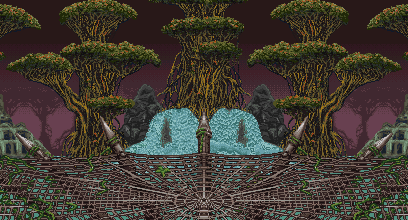 Thumbnail for a map of Treetops for the SNES game WeaponLord.