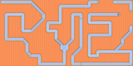 Thumbnail for a map of Stage 12: Bowser's Castle Part 1 for the SNES game Yoshi's Safari.