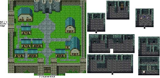 Thumbnail for a map of Border Town Of Casan for the SNES game Ys: Mask Of The Sun.