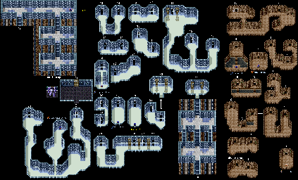 Thumbnail for a map of Ice Mountain Cave A for the SNES game Ys: Mask Of The Sun.