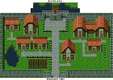 Thumbnail for a map of Plateau Village Of Highland for the SNES game Ys: Mask Of The Sun.