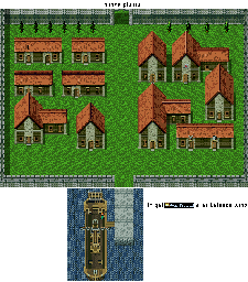 Thumbnail for a map of Port City Of Minea for the SNES game Ys: Mask Of The Sun.