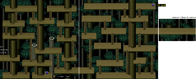 Thumbnail for a map of Selceta Forest South for the SNES game Ys: Mask Of The Sun.