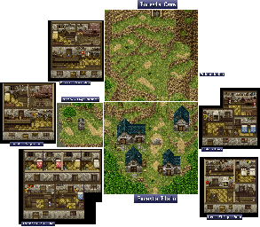 Thumbnail for a map of Foresta Village Outskirts & Path To The Cave for the SNES game Ys V: Ushinawareta Sabako Miyako Kefin.