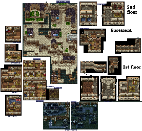 Thumbnail for a map of Town Of Xandria for the SNES game Ys V: Ushinawareta Sabako Miyako Kefin.