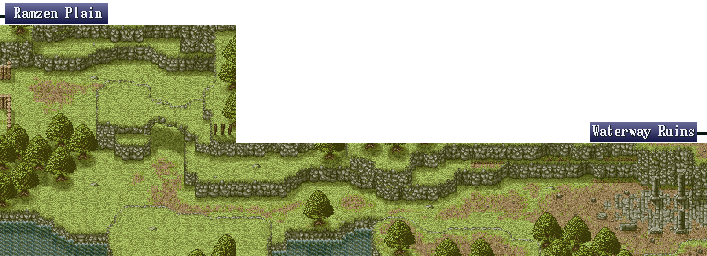 Thumbnail for a map of Zeibe Plain for the SNES game Ys V: Ushinawareta Sabako Miyako Kefin.