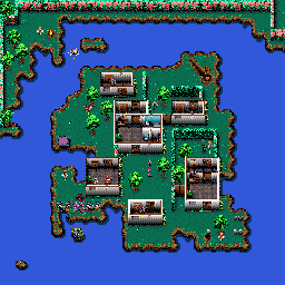 Thumbnail for a map of Level 15: Dinner On Monster Island for the SNES game Zombies Ate My Neighbors.