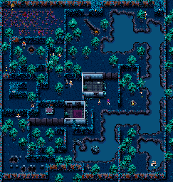 Thumbnail for a map of Level 31: Look Who's Coming To Dinner for the SNES game Zombies Ate My Neighbors.