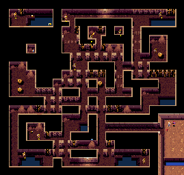 Thumbnail for a map of Level 33: Fish And Crypts for the SNES game Zombies Ate My Neighbors.
