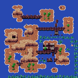 Thumbnail for a map of Level 38: Monsters Of The Blue Lagoon for the SNES game Zombies Ate My Neighbors.