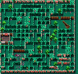 Thumbnail for a map of Level 46: Day Of The Chainsaw for the SNES game Zombies Ate My Neighbors.