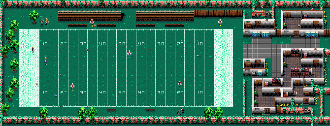 Thumbnail for a map of Level 47: Gridiron Terror for the SNES game Zombies Ate My Neighbors.