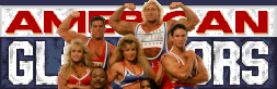 Title screen for the SNES game American Gladiators.