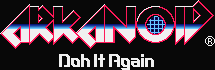 Title screen for the SNES game Arkanoid: Doh It Again.