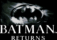 Title screen for the SNES game Batman Returns.