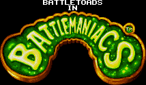 Title screen for the SNES game Battletoads In Battlemaniacs.