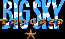 Title screen for the SNES game Big Sky Trooper.
