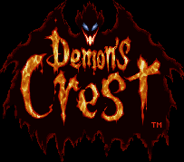 Title screen for the SNES game Demon's Crest.