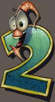 Title screen for the SNES game Earthworm Jim 2.