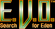 Title screen for the SNES game E.V.O.: Search For Eden.
