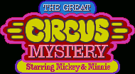 Title screen for the SNES game The Great Circus Mystery: Starring Mickey & Minnie.