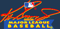 Title screen for the SNES game Ken Griffey Jr Presents Major League Baseball.
